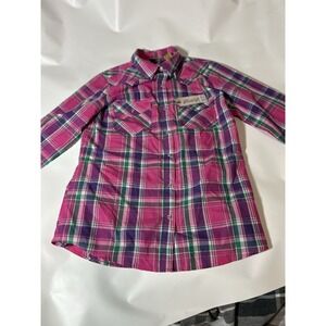 NWT Women's Wranglers Snap Up Long Sleeve Pink Multicolor Shirt